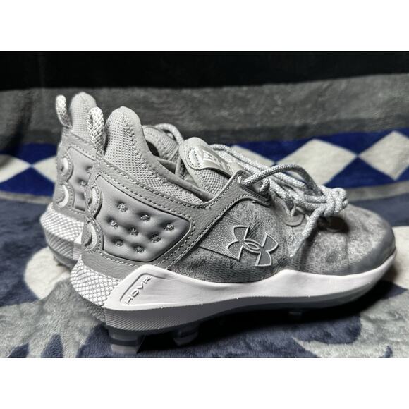 Under Armour Harper 8 Elite Mens 7.5 Halo Grey Metal Baseball Cleats 3026588-102 - Picture 6 of 10